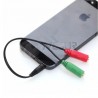 Adaptador conector splitter 2 a 1 con cable audio micrófono 3.5 mm