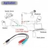 Adaptador conector splitter 2 a 1 con cable audio micrófono 3.5 mm