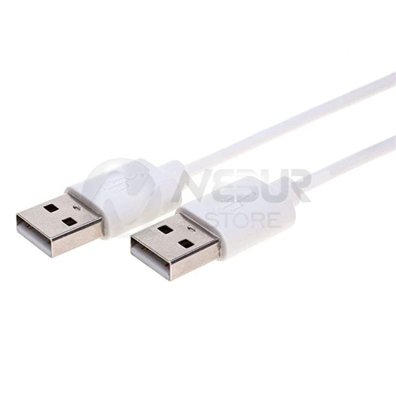 Cable USB Tipo A 2.0, 1 m, macho a macho, blanco