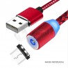 Cable carga rápida 3 conectores imantado (micro USB, Tipo C, Lightning)