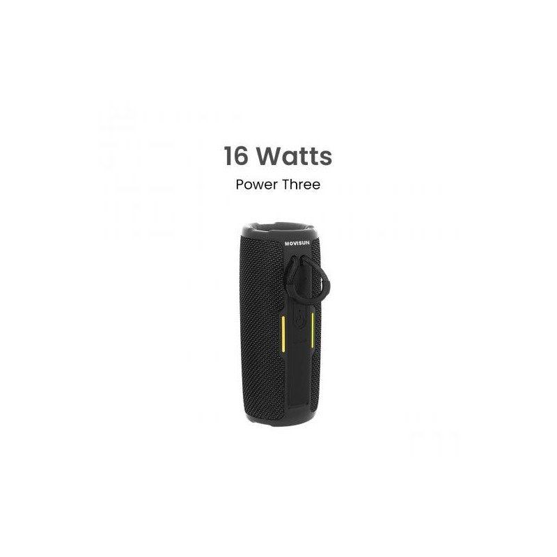 Parlante Bluetooth MOVISUN Power Three negro con Radio FM